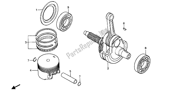 Tutte le parti per il Pistone E Albero Motore del Honda XR 600R 1990