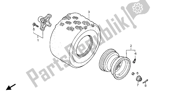 All parts for the Rear Wheel of the Honda TRX 450 ER Sportrax 2006