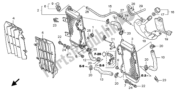 Tutte le parti per il Termosifone del Honda CRF 450X 2009