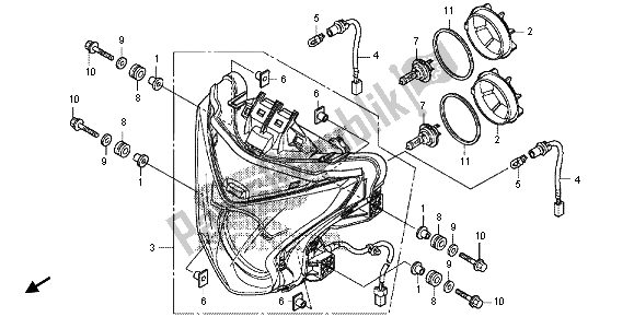 Tutte le parti per il Faro del Honda VFR 1200X 2012