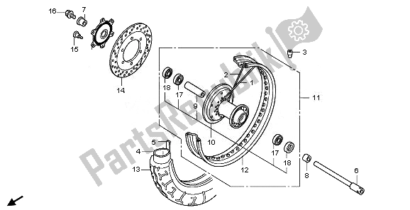 All parts for the Front Wheel of the Honda VT 750 CA 2008