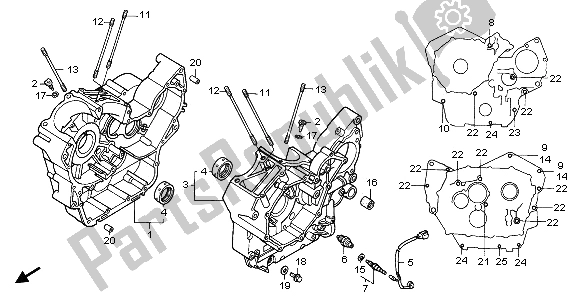 All parts for the Crankcase of the Honda NTV 650 1995