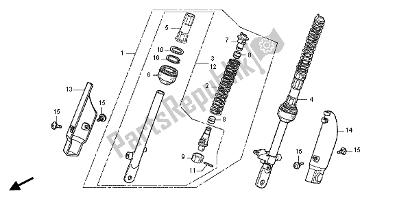 Todas las partes para Cojin Delantero de Honda CRF 50F 2012