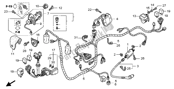 All parts for the Wire Harness of the Honda SH 150S 2008