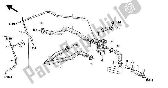 All parts for the Air Injection Control Valve of the Honda VTX 1300S 2004