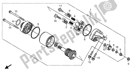 All parts for the Starter Motor of the Honda XL 125V 2008