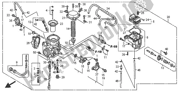 All parts for the Carburetor of the Honda TRX 400 FA Fourtrax Rancher AT 2005