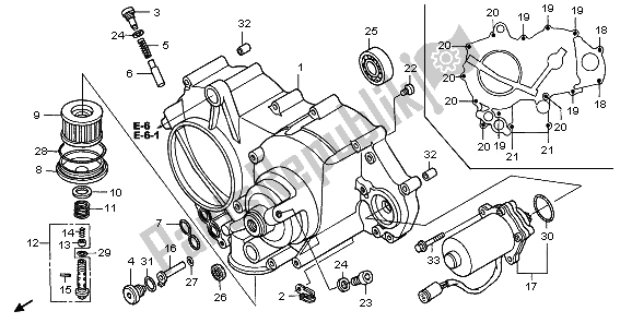 All parts for the Front Crankcase Cover of the Honda TRX 500 FA Fourtrax Foreman 2006