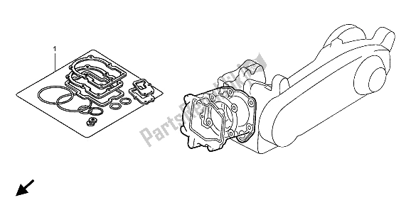 All parts for the Eop-1 Gasket Kit A of the Honda SH 125 2009