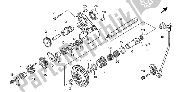 All parts for the Reverse Gear of the Honda GL 1800 Airbag 2007