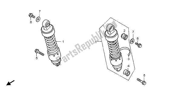 All parts for the Rear Cushion of the Honda CMX 250C 1996