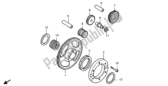 All parts for the Starting Clutch of the Honda FMX 650 2006