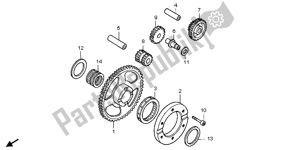 Todas as partes de Embreagem De Partida do Honda FMX 650 2006