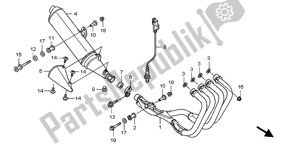 All parts for the Exhaust Muffler of the Honda CBF 600 NA 2008