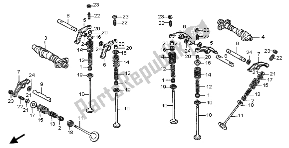 All parts for the Camshaft & Valve of the Honda XL 600V Transalp 1996