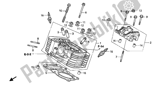 Tutte le parti per il Testata Posteriore del Honda VT 750C 2007