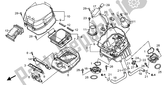 Tutte le parti per il Filtro Dell'aria del Honda XL 1000V 2007