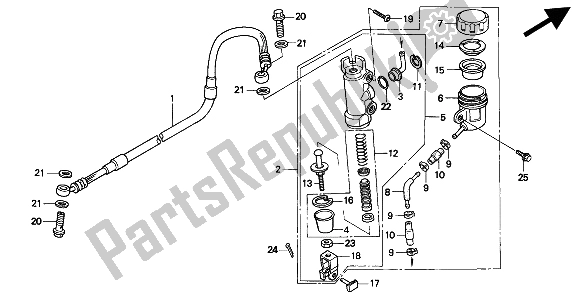 Todas las partes para Cilindro Maestro Del Freno Trasero de Honda XR 600R 1993