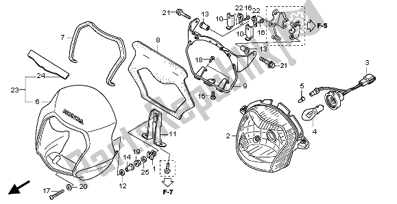 Alle onderdelen voor de Koplamp (eu) van de Honda XR 125L 2003