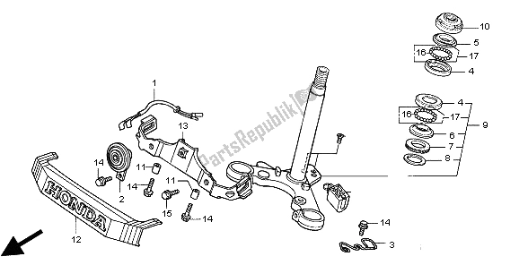 Todas las partes para Vástago De Dirección de Honda CG 125 1998