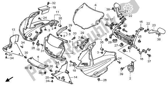 Tutte le parti per il Cappuccio Superiore del Honda CBR 600F 1996