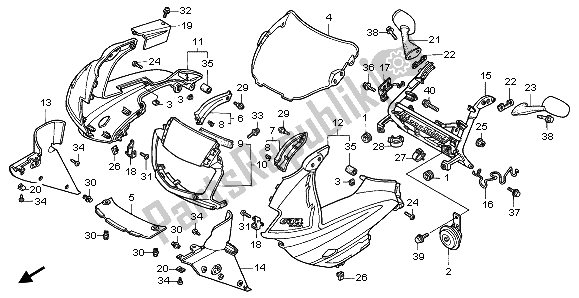 All parts for the Upper Cowl of the Honda CBR 600F 1996