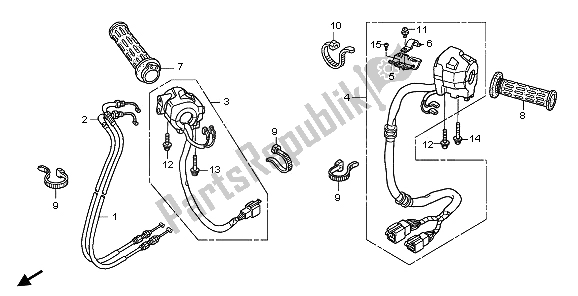 Todas las partes para Interruptor Y Cable de Honda ST 1300A 2009