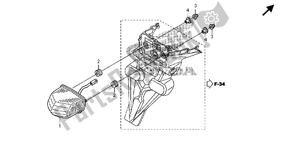 Tutte le parti per il Fanale Posteriore del Honda VFR 1200X 2012