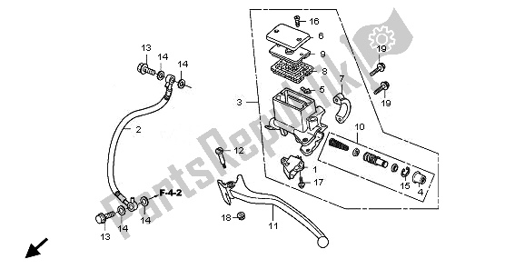 Todas las partes para Rr. Cilindro Maestro Del Freno de Honda SH 150R 2011