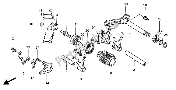 Todas las partes para Tambor De Cambio De Marchas de Honda CRF 450X 2008