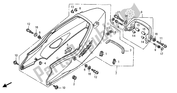 Tutte le parti per il Calandra Posteriore del Honda CBR 1100 XX 2005