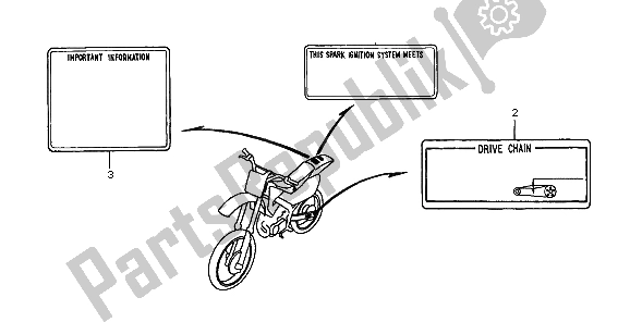 Alle onderdelen voor de Waarschuwingsetiket van de Honda CR 125R 1998