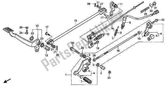 Tutte le parti per il Pedale Del Freno E Cambio Pedale del Honda VT 600 1992