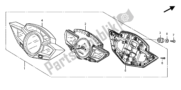 Toutes les pièces pour le Mètre (kmh) du Honda VFR 1200 FD 2013