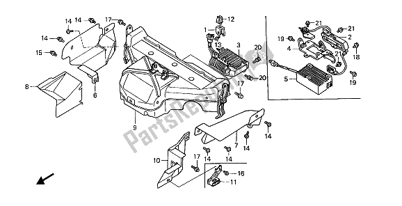 Todas as partes de Protetor De Câmara do Honda GL 1500 1990