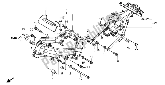 Toutes les pièces pour le Corps De Châssis du Honda VFR 800A 2003