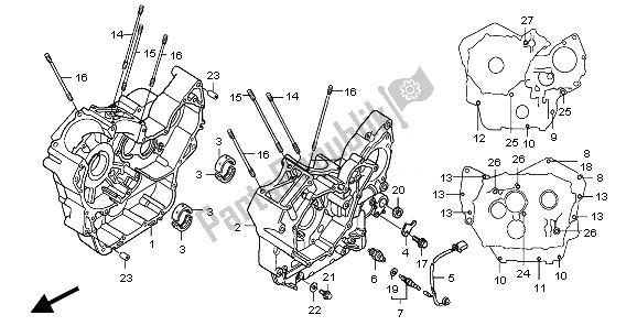 All parts for the Crankcase of the Honda VT 750C2B 2010