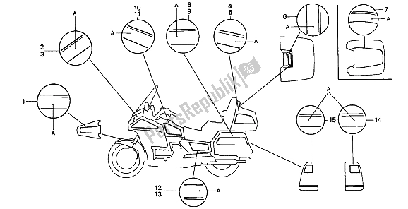 Wszystkie części do Naszywka Honda GL 1500 SE 1994