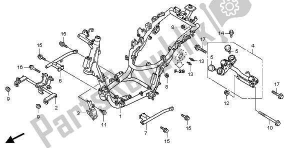 Tutte le parti per il Corpo Del Telaio del Honda SH 125 2007