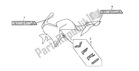 All parts for the Stripe & Mark of the Honda VFR 1200 FDA 2010