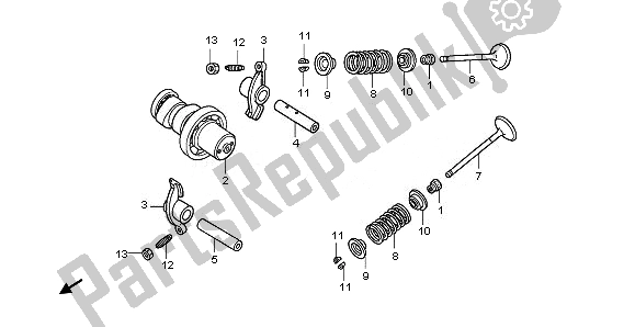 All parts for the Camshaft & Valve of the Honda PES 125R 2010