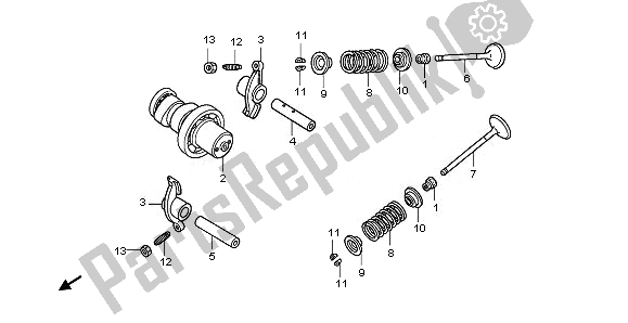 All parts for the Camshaft & Valve of the Honda PES 125R 2010