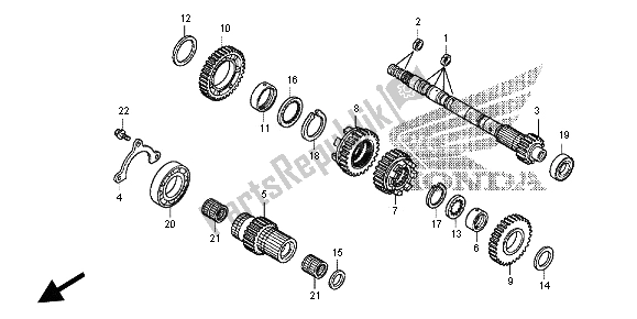 All parts for the Transmission of the Honda NC 700D 2012