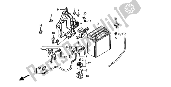 All parts for the Battery of the Honda ST 1100 1994