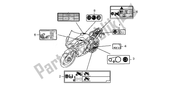 All parts for the Caution Label of the Honda CBR 125 RW 2011