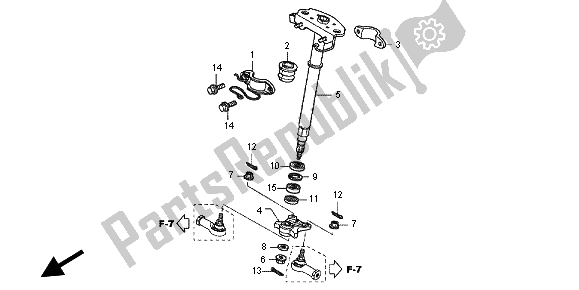 All parts for the Steering Shaft of the Honda TRX 420 FE Fourtrax Rancer 4X4 ES 2012