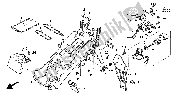 Toutes les pièces pour le Garde-boue Arrière du Honda CBR 600 FR 2002