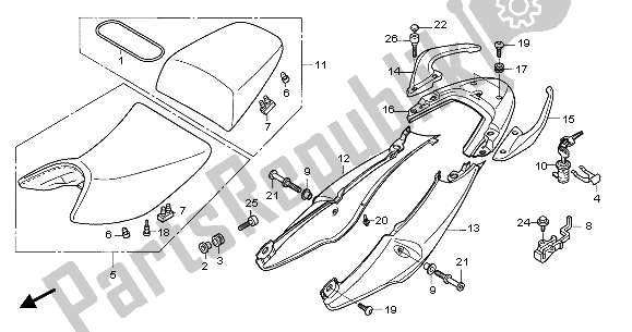 All parts for the Seat & Seat Cowl of the Honda CBF 600 NA 2005