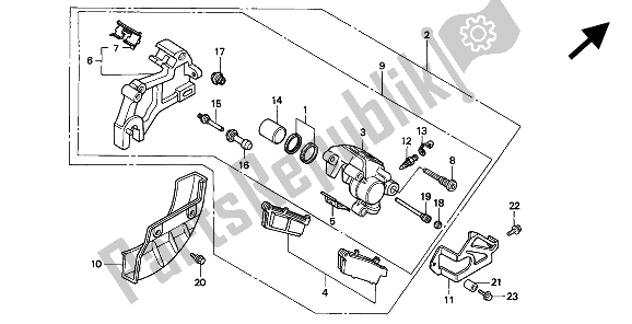 Toutes les pièces pour le étrier De Frein Arrière du Honda XR 600R 1994