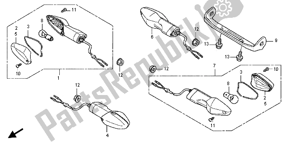 All parts for the Winker of the Honda CBF 125M 2013